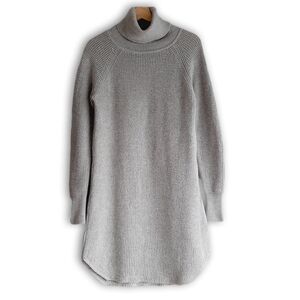 WILFRED FREE Aritzia Bianca 100% Merino Wool Sweater Comfy Knit Dress Gray Sz S